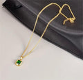 18k Gold Emerald chain