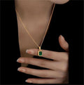 18k Gold Emerald chain