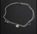 Trendy Silver Layered Chain Necklace