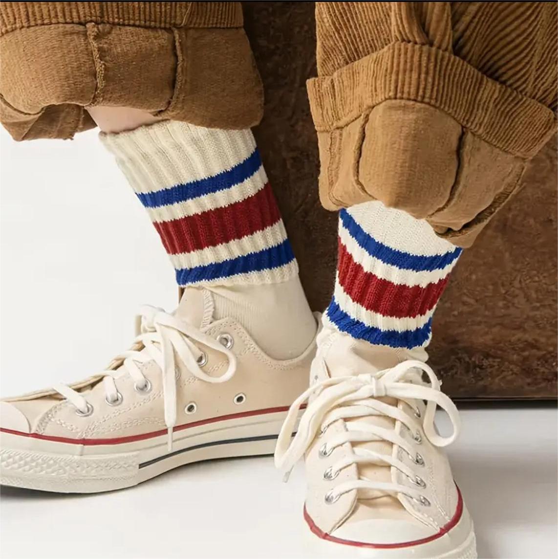 RERUN Striped Classic Athletic Socks