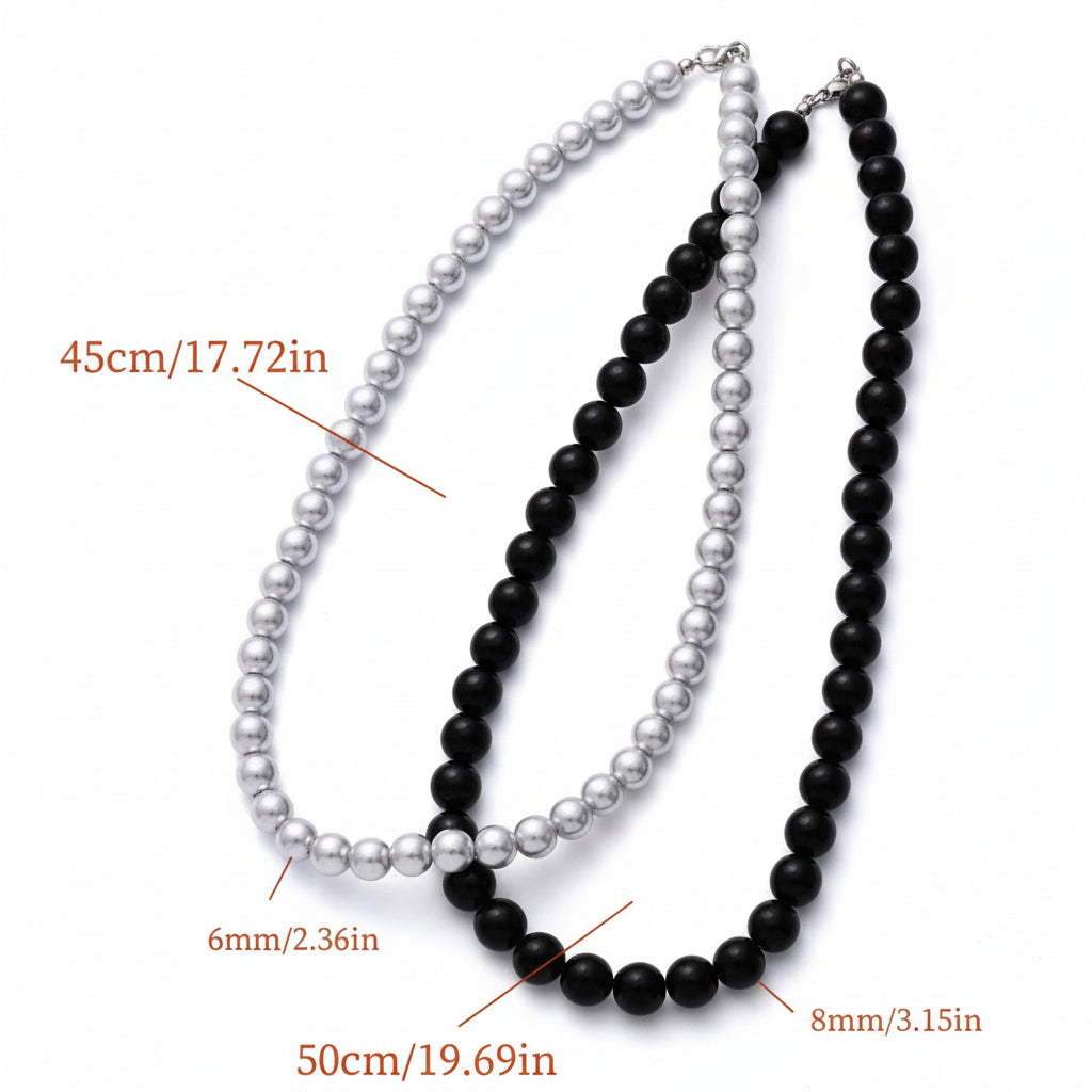Classic White & Black/Grey Bead Design, Versatile Everyday Accessories, Durable and Easy to Care