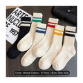 6 Pairs Of Women'S Anti Odor & Sweat Absorption Fashion Crew Socks