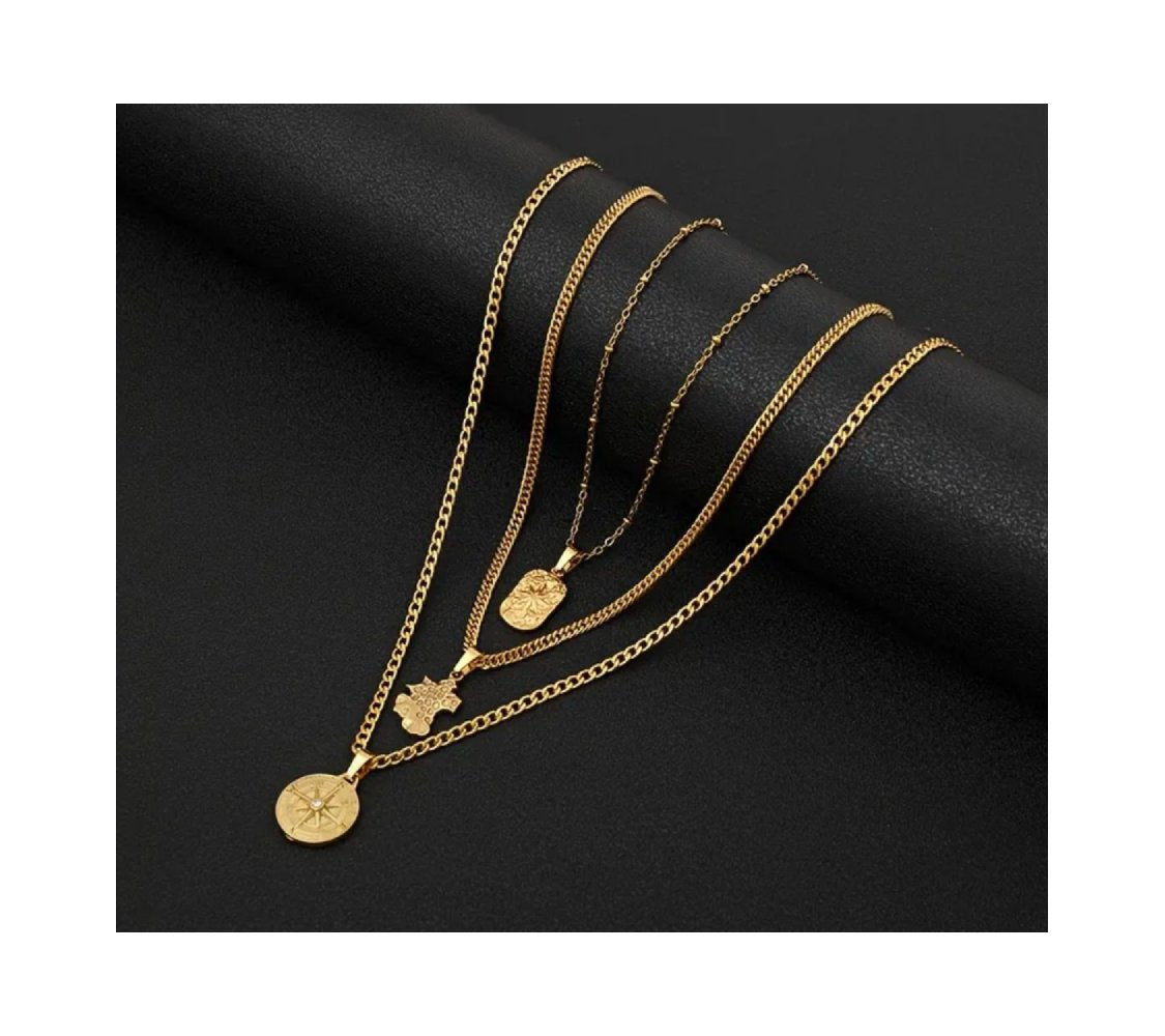 Luxury Multi-Layer Gold Pendant Necklace chain