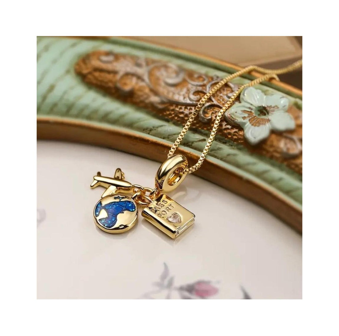 Elegant Travel-Themed Pendant Necklace