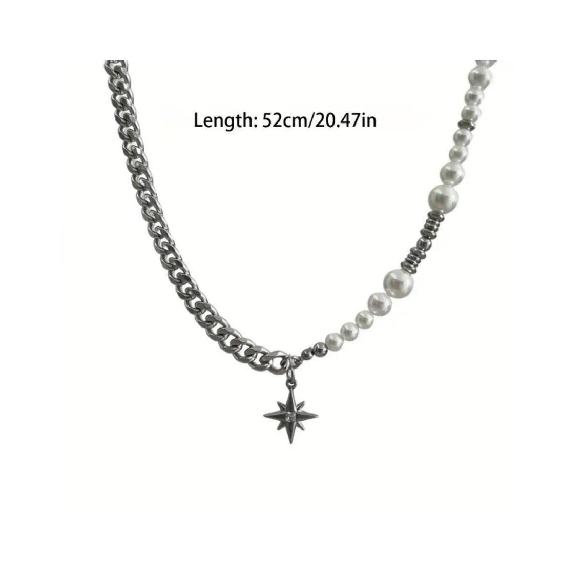 Layered Pearl Chain Necklace 
