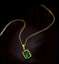 18k Gold Emerald chain